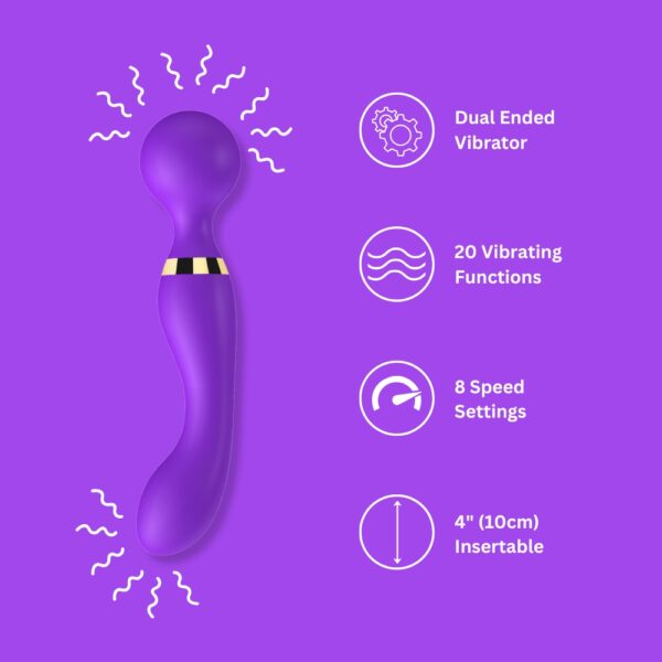 N12700-loving-joy-dual-ended-wand-vibrator-faq-1 ماساژور دو طرفه شارژی دو موتوردار کد 4309