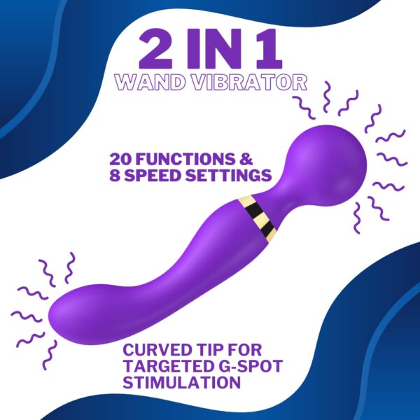 N12700-loving-joy-dual-ended-wand-vibrator-faq-2 ماساژور دو طرفه شارژی دو موتوردار کد 4309