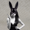 نقاب بالماسکه گوش‌دار مدل فانتزی (BDSM Mask) مشکی براق