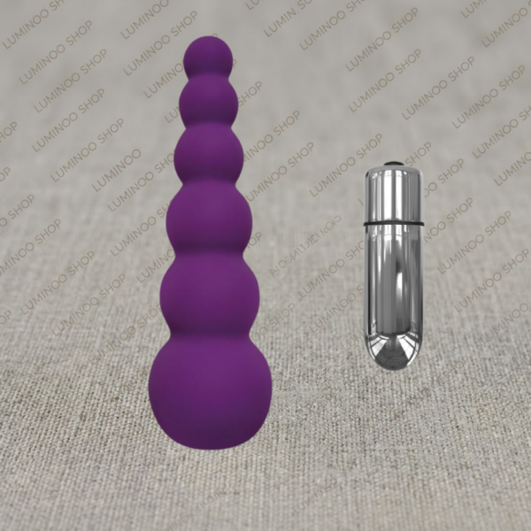 بات پلاگ ویبره‌دار سیلیکونی WD Toys Bullet | خرید آنال پلاگ ویبره