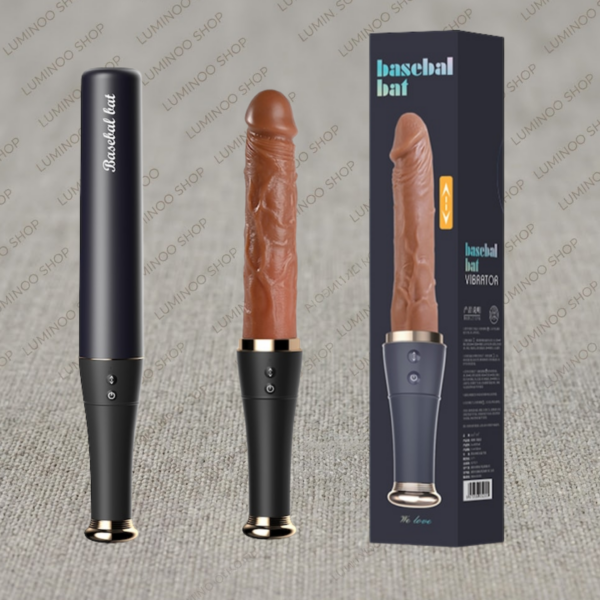 دیلدو تلسکوپی اتوماتیک مدل Baseball Bat با قابلیت گرمایشی و لرزشی