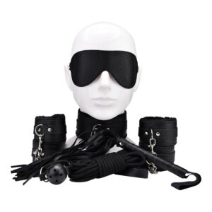 N12280-bound-to-play-beginners-bondage-kit-black-8-piece ست BDSM چرمی
